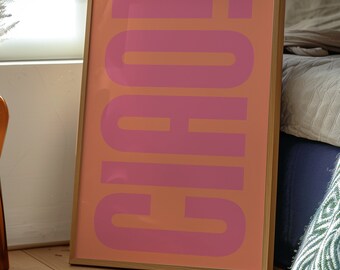 CIAO! Print Coral / Digital Download