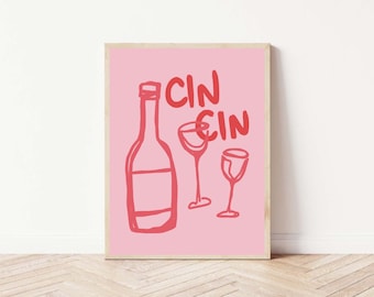 Cin Cin Bar Print Pink / Digital Download