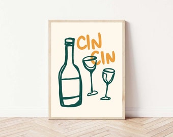 Cin Cin Bar Print Green / Digital Download