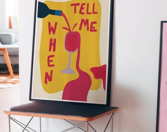 Funny Wine Quote Art Print | Modern Kitchen, Bar Cart (Digital Download)