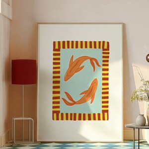 Pisces Print Orange / Digital Download