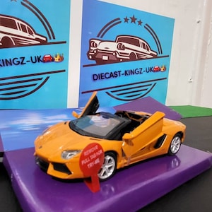 lamborghini aventador roadster  1:32 scale pullback toy car