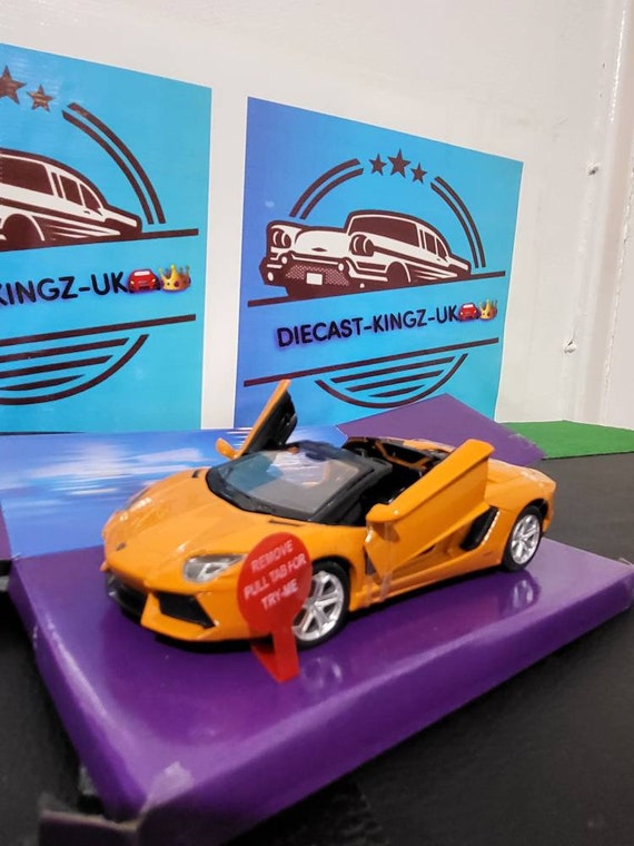 Bburago Lamborghini Aventador Orange Miniature Collectible 145 Scale Model  Toy Car 