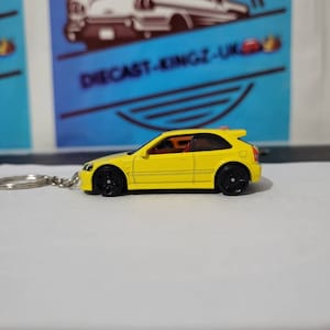 Hotwheels honda civic type r ek9 yellow keyring