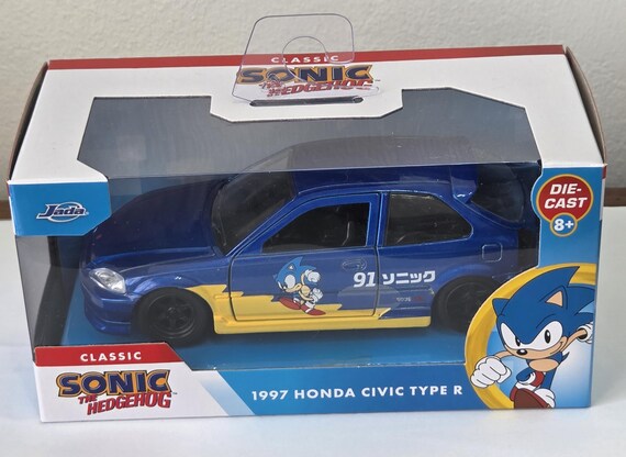 Jada Toys Sonic Le Hérisson Honda Civic Type-R 1997 - Voiture 1:32 Avec Figurine Sonic
