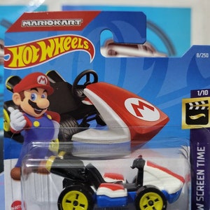 Hot Wheels Mario Kart Mario White and Blue HW Screen Time 