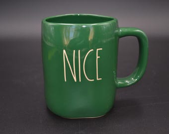 Rae Dunn "Nice" by Magenta Artisan 16 oz. Large Coffee/Tea Mug
