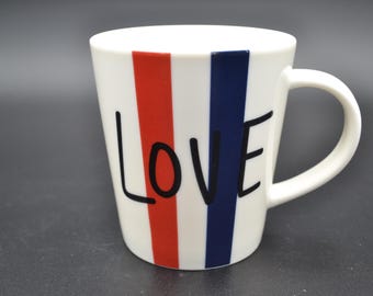 ED Ellen DeGeneres Love Striped Porcelain by Royal Doulton Coffee/Tea Mug