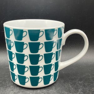 Crate & Barrel  w/ Teal Cups Decoration Vintage Coffee/Tea Mug
