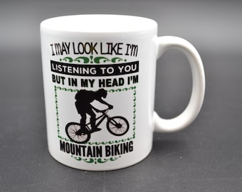Mountain Biking Mug: Funny Cycling Coffee/Tea Cup for Riders