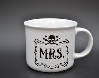 Mrs. Skull and Crossbones Large Black and White Coffee/Tea Mug