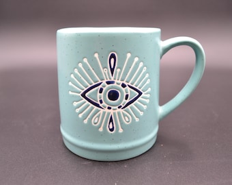 STAY WILD Moon Child Evil Spiritual Eye Turquoise Teal Large Coffee/Tea Mug
