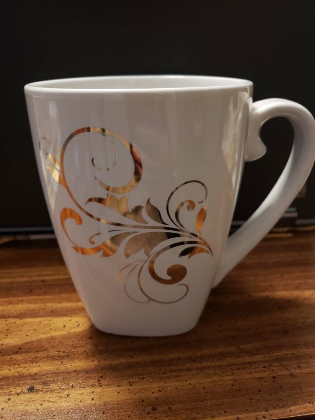 Designpac Gifts Oversized Gold Scroll Coffee Mug Etsy