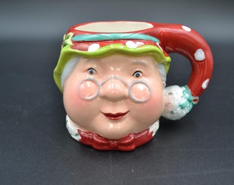 Certified International Susan Winget Mrs. Claus Ceramic Figural Coffee/Tea Mug