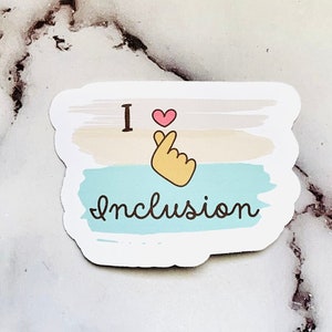 I Love Inclusion 親と教育者向けビニールステッカー、光沢ステッカー、学校心理学者ステッカー、特別支援教育ステッカー、教育ギフト
