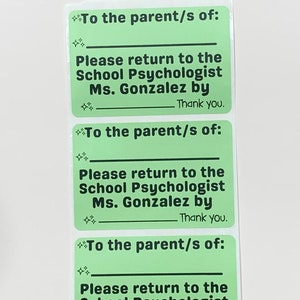 100 Large 3x2 Green Soft Pink and Orchid Purple Custom Labels with Designs Psych Labels, School Psych Stickers, School Labels, Custom Labels