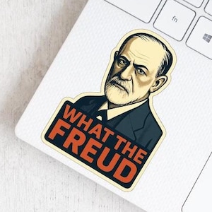 What The Freud Sticker, Psychoanalysis Freudian Waterproof Vinyl Sticker, Psychology Laptop and Water Bottle, Psychologist Sticker