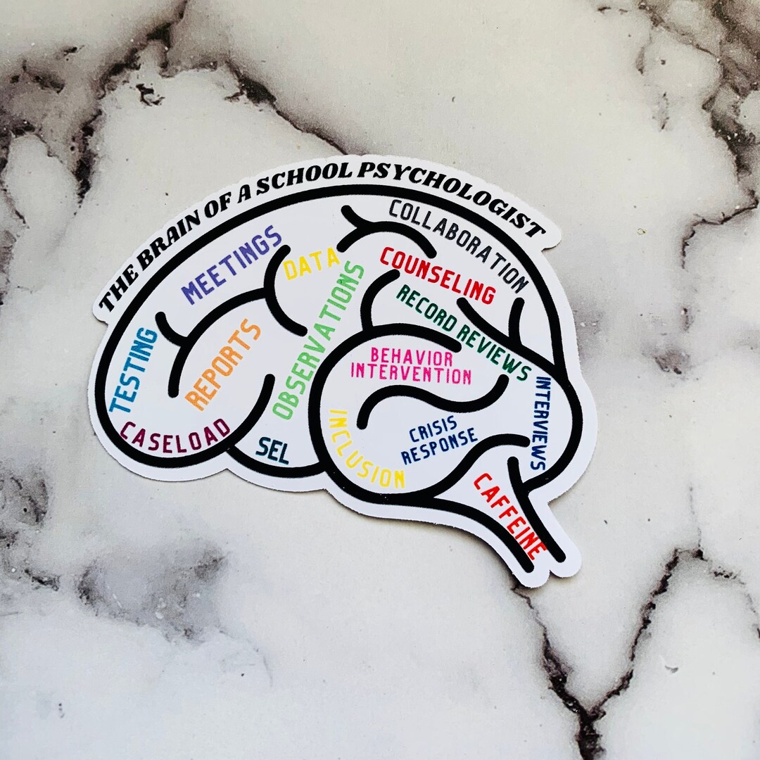 The Brain of A School Psychologist Vinyl Sticker, English or Spanish