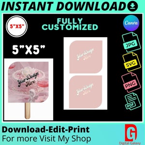 Paddle fan download, Church Fan Template for Graduation fan, Wedding Fan, Baby Favor Fan