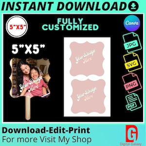 Church fan template, Paddle fan template, paddle fan printable, paddle fan editable