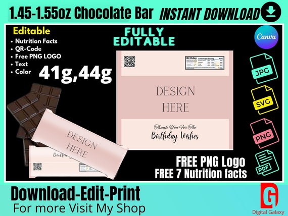 Chip bag template / Free enjoy  Birthday candy bar wrappers, Candy bar  wrapper template, Candy bar wrappers
