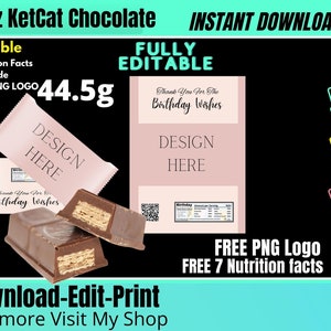 Chocolate Bar wrapper Template 1.5oz, Blank Chocolate bar wrapper Template Free nutrition Facts and PNG logo