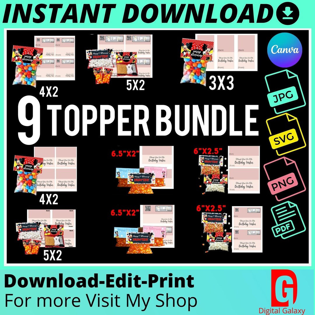Treat Bag Topper Template Treat Bag Toppers Loot Bag Toppers Chip Treat Bag Topper Template Treat Bag Toppers Loot Bag Toppers Chip