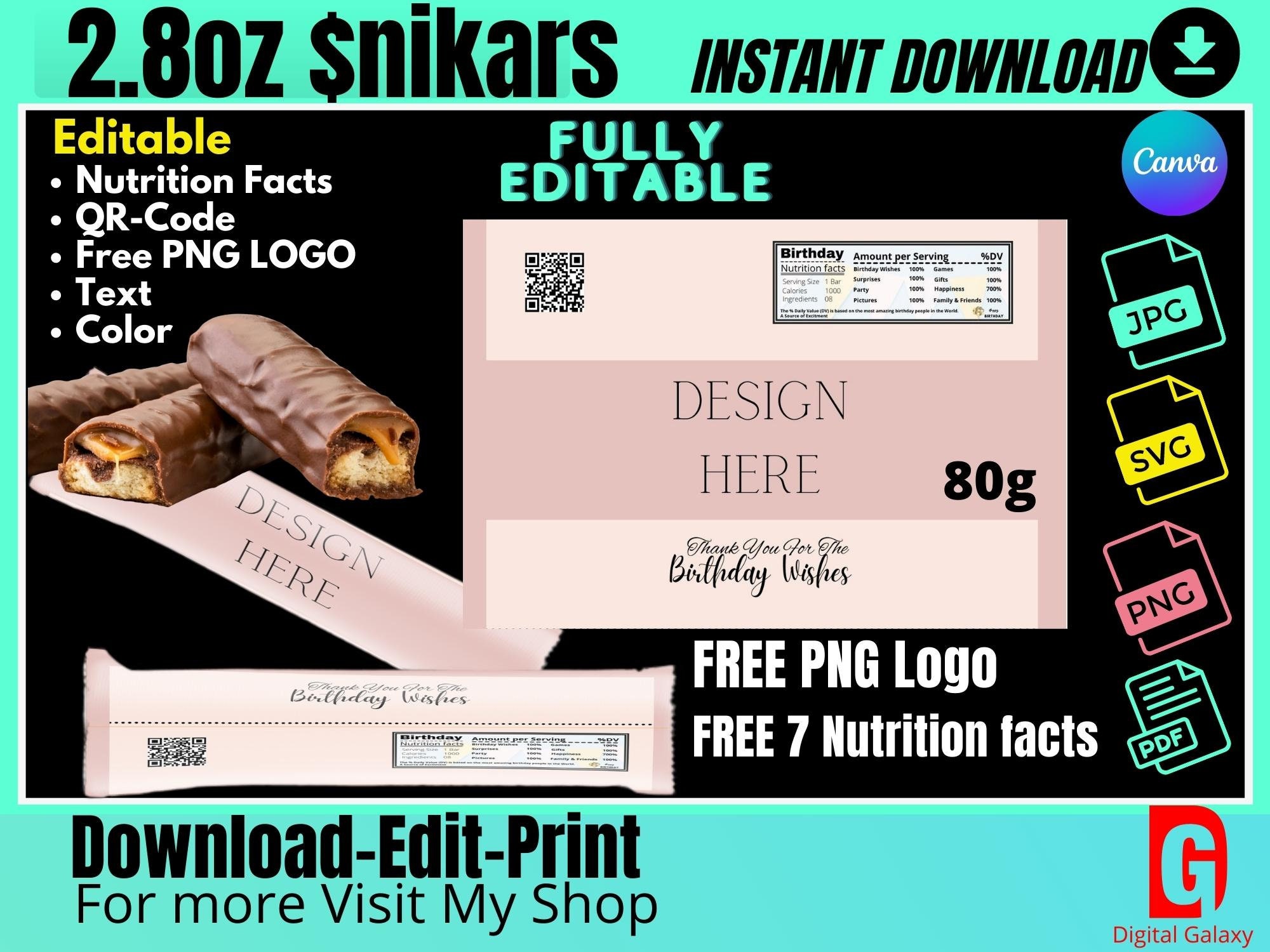 CHOCOLATE Bar Wrapper Template 2.8OZ 80g With FREE Nutrition Etsy UK CHOCOLATE Bar Wrapper Template 2.8OZ 80g With FREE Nutrition Etsy UK