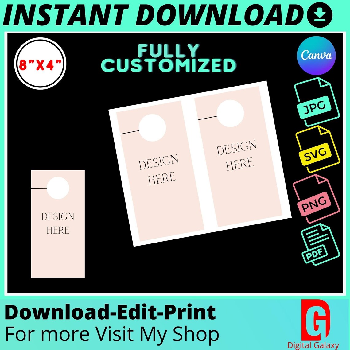 Door Hanger Template, Door Hanger Svg, Door Hanger Template Canva, Door