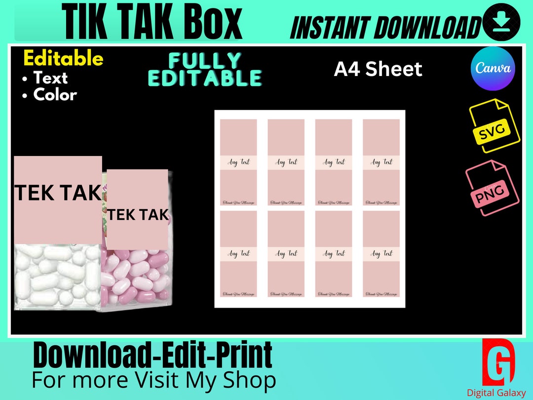 Tic Tac 1oz 29g Blank Wrapper Template, Tic Tac Label Template, Tic Tac