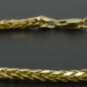 10K Lady&#39;s & Men&#39;s Real Yellow Gold wheat Bracelet 2.5mm 2.7 gr Inactive | Women-Men 10k Gold Jewelry Bracelet | Solid 10k Gold Bracelet