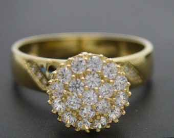 Real Solid 10k Yellow Gold Women Round Engagement cz Ring All Sizes 2.9 Grams | Women Jewelry Unique Gold Ring | Solid Gold Ring for Ladies