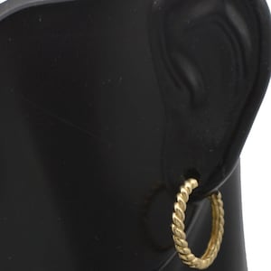 Créoles en corde torsadée en or blanc et jaune massif 14 carats 2,1 mm 14,1 mm