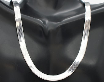 925 solid Sterling Silver Herringbone Chain Necklace 5.5mm 14.2g 16" - 24"