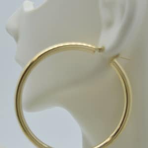 Real 10K Yellow Gold Large Hoop Shiny Earrings | 55mm x4mm 5.8gr | Women-Ladies Jewelry Earrings | Solid Gold Hoop Earrings