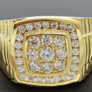 Real 10k Yellow Solid Gold Men's Round Ring All Sizes 5.5 grams 16.9 x 14.6 mm | Men's Jewelry Unique Ring | Solid 10k Gold Ring for Men