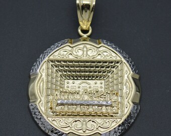 Real 10K Yellow White Gold Round Mens Apostles Charm Pendant Diamond Cut 4.9gr | Fashion Men Jewelry Pendant | Solid 10k Gold Pendant