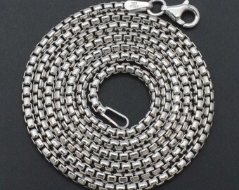 VEEDOFA Chaines En Argent Sterling 925 Collier Box Pour