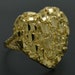 10K Solid Yellow Gold Nugget Heart Ring – Real Gold, No Stone, Sizes 7–11