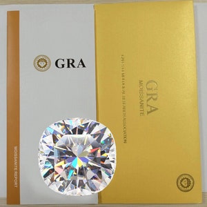 Real Loose Moissanite Cushion Cut Gem Stone W. GRA Certificate VVS1 D All Sizes | Real Loose Moissanite Jewelry | W. GRA Certified Gem Stone