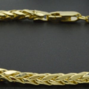10K Lady's & Men's Real Yellow Gold wheat Bracelet 3.3mm 3.7 gr 7'' 8'' | Women-men Jewelry 10k Gold Bracelet | Solid 10k Gold Bracelet