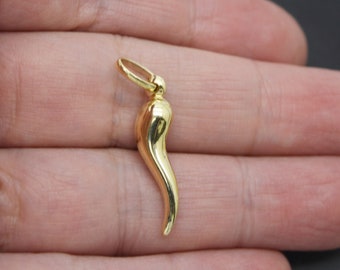 Italian Horn Gold Necklace for Men 10k 14k Cornicello | US