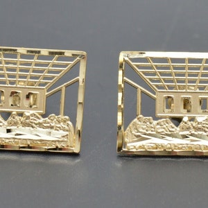 Echt 10k Gelbgold rechteckig Diamantschliff Abendmahl Ohrstecker 2,5gr | Männer-Frauen-Schmuck 10k Gold Ohrringe | Bolzen 10K Gold Ohrringe