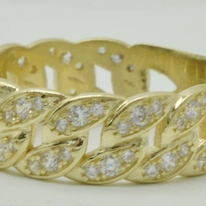 Real Solid 10K Yellow Gold Men&#39;s Cuban CZ Band Ring 7mm ALL Sizes | Men&#39;s Jewelry Unique Gold Ring | Solid 10k Gold Ring for Men