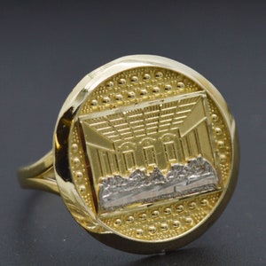 Real Solid 10K Yellow White Gold Round The Last Supper Ring 2.8gram ALL SIZES | Men&#39;s Jewelry Unique Gold Ring | Solid 10k Gold Ring for Men