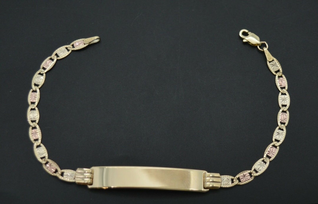 925 Sterling Silver Personalised Ladies Curb ID Pave Bracelet