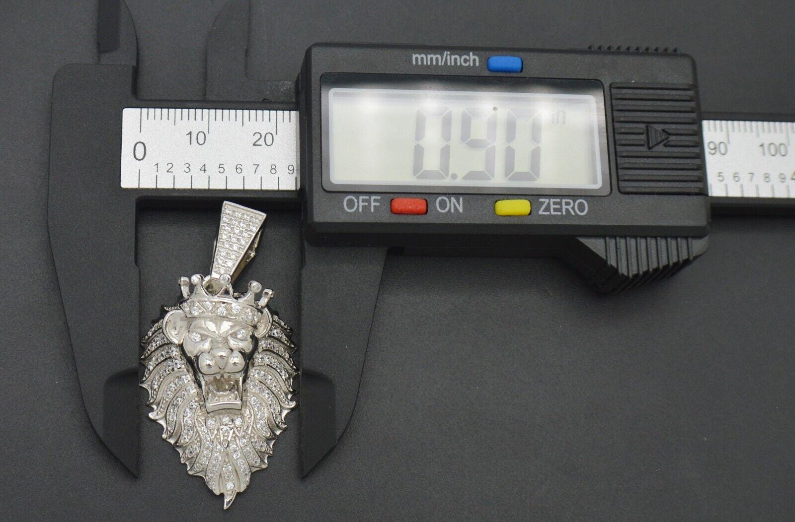 Pendentif en forme de tête de lion en argent sterling 925 avec signe du zodiaque Lion 3,3 cm, Argent sterling, Pas de gemme