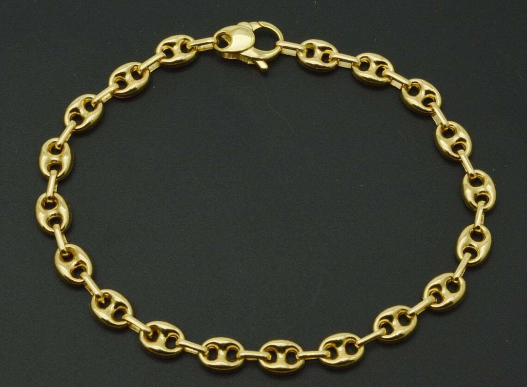 Mox Pearl Collana Catena Ancoraggio Mariner Placcata Oro 14K - Giallo, Lunghezza Regolabile 8-30 Pollici | Per Uomo E Donna Collana Cubana Uomo Oro - Foto 9
