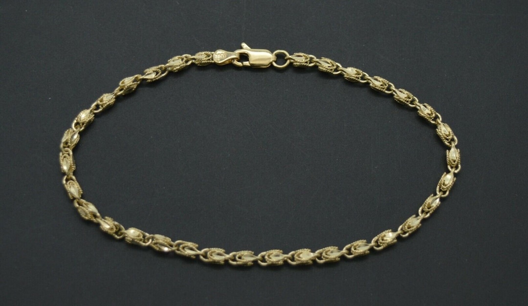 Real 10k Yellow Gold 3mm Turkish Rope Chain Bracelet and Anklet | Women ...