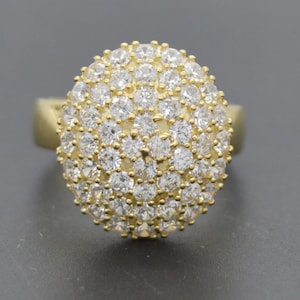 Real 10k Solid Yellow Gold Oval CZ Engagement Women Ring 17.0mm 4.1gr All Size | Women Jewelry Unique Gold Ring | Solid 10k Ring for Ladies